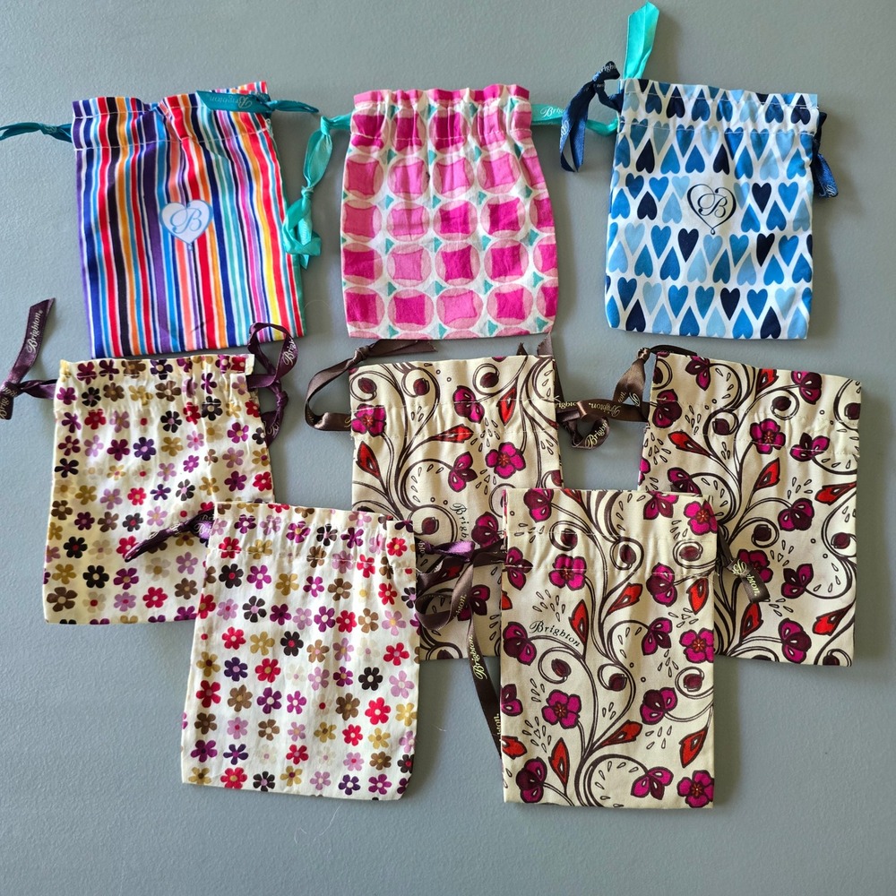 8 Brighton drawstring jewelry bags